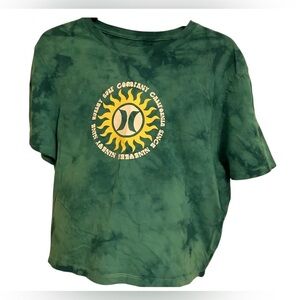 Hurley green t-shirt size large crop